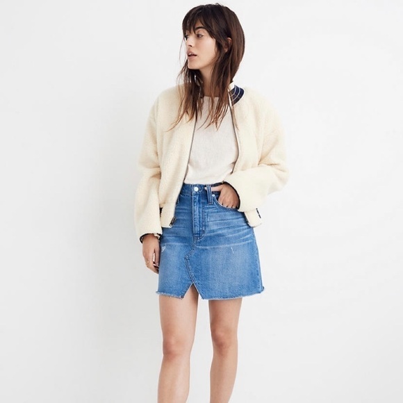 Madewell Dresses & Skirts - Madewell cutout denim a-line mini skirt NWT 33”